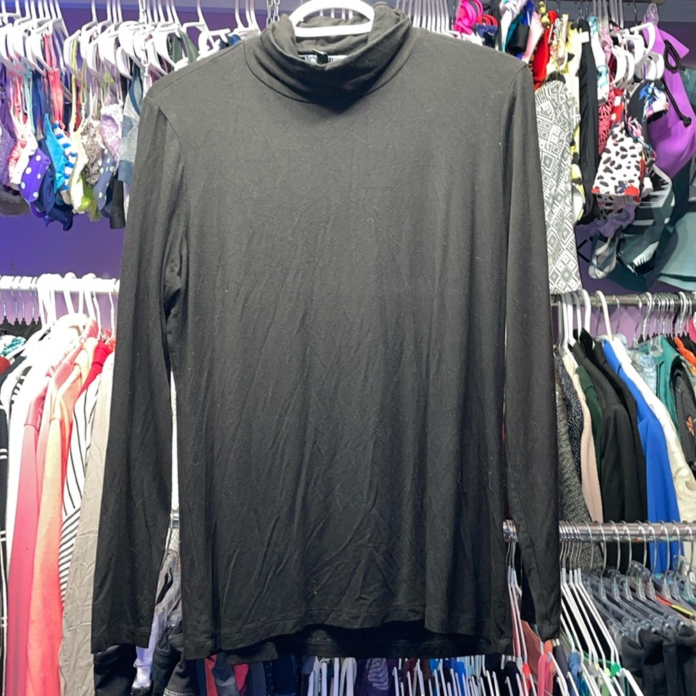 PicaDilly Black long sleeve turtle neck shirt tshirt thin sweater size medium